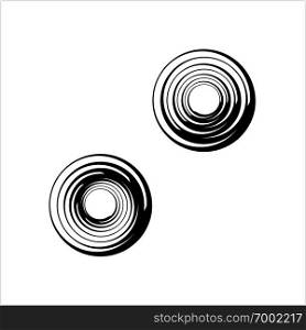Geometric Shape Circle, Pinwheel Line Art Drawing Design Vector Art Illustration