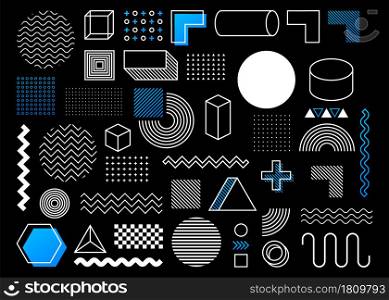 Geometric shape in vintage style. Bright color. Black abstract geometric background. Vector stock illustration. Geometric shape in vintage style. Bright color. Black abstract geometric background. Vector stock illustration.