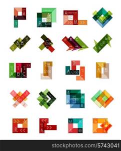 Geometric shaped infographic templates collection. Multipurpose vector set