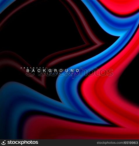 Geometric shapes created with fluid multicolored lines. Geometric shapes created with fluid multicolored lines. Vector artistic illustration for presentation, app wallpaper, banner or poster