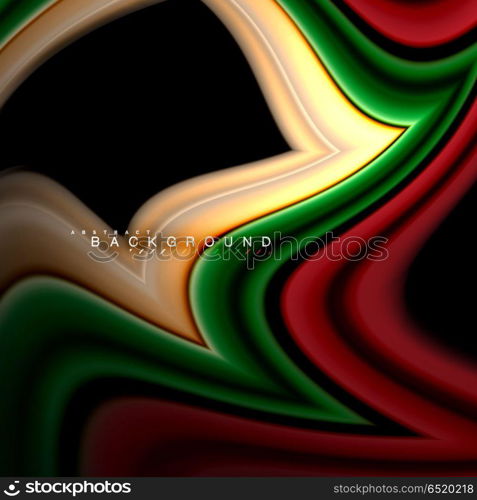 Geometric shapes created with fluid multicolored lines. Geometric shapes created with fluid multicolored lines. Vector artistic illustration for presentation, app wallpaper, banner or poster