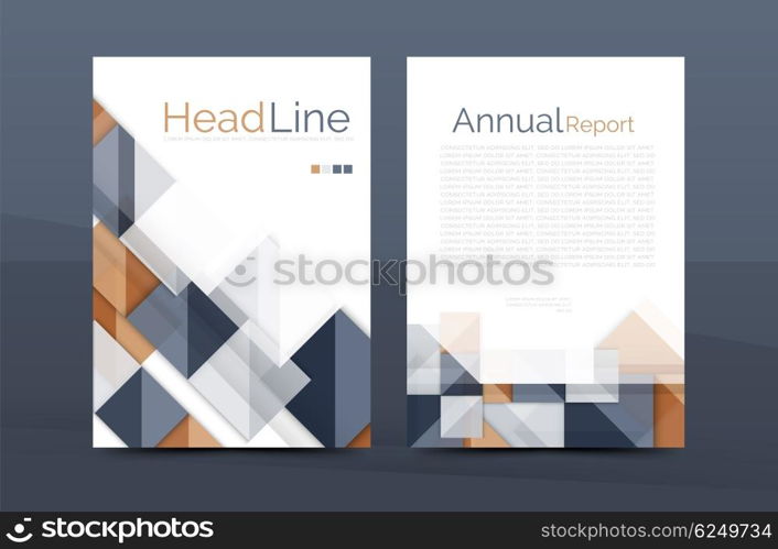 Geometric shapes design a4 cover. 3d geometric shapes design a4 cover. Vector business corporate brochure identity template