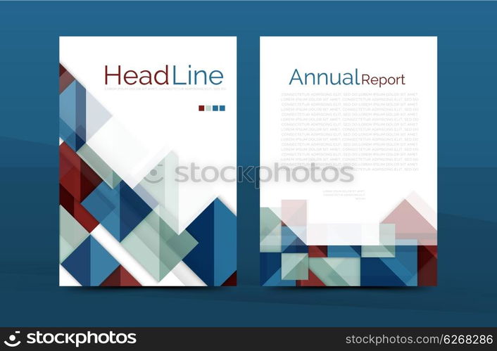 Geometric shapes design a4 cover. 3d geometric shapes design a4 cover. Vector business corporate brochure identity template