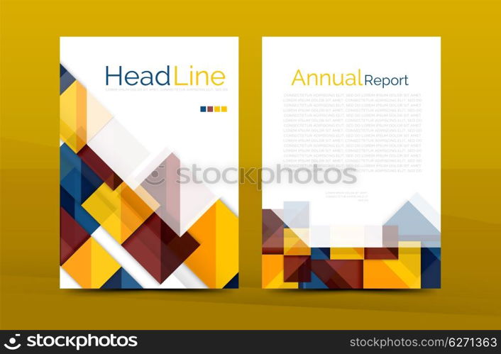 Geometric shapes design a4 cover. 3d geometric shapes design a4 cover. Vector business corporate brochure identity template