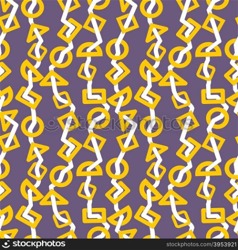 Geometric shapes pierced line of seamless pattern. Ornament for baby tissue.