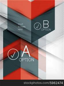 Geometric shapes with option elements. Infographic, message abstract background. Vector illustration