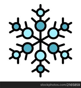 Geometric snowflake icon. Outline geometric snowflake vector icon color flat isolated. Geometric snowflake icon color outline vector