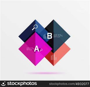 Geometric square and triangle template. Geometric square and triangle template. Vector template background for workflow layout, diagram, number options or web design