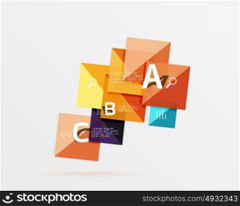 Geometric square and triangle template. Geometric square and triangle template. Vector template background for workflow layout, diagram, number options or web design