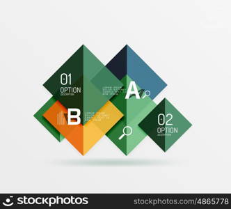 Geometric square and triangle template. Vector template background for workflow layout, diagram, number options or web design