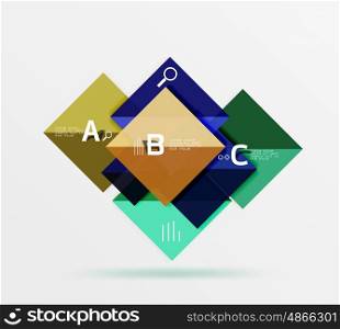 Geometric square and triangle template. Vector template background for workflow layout, diagram, number options or web design