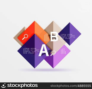 Geometric square and triangle template. Vector template background for workflow layout, diagram, number options or web design