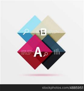 Geometric square and triangle template. Vector template background for workflow layout, diagram, number options or web design