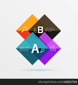 Geometric square and triangle template. Vector template background for workflow layout, diagram, number options or web design