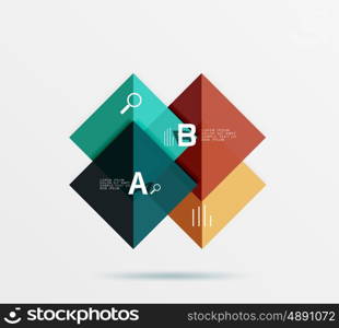 Geometric square and triangle template. Vector template background for workflow layout, diagram, number options or web design