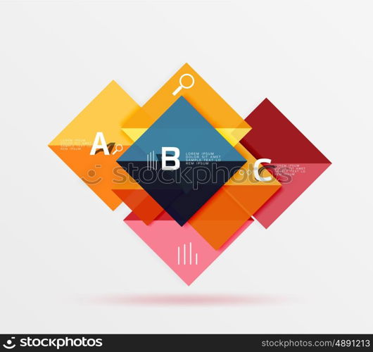 Geometric square and triangle template. Vector template background for workflow layout, diagram, number options or web design