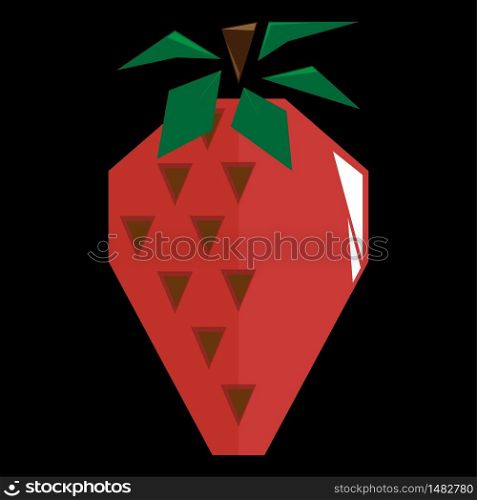geometric strawberry on a black background