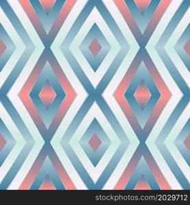 Geometric tile patchwork seamless pattern vector illustration Pastel blue pink white gradient colors Fashion abstract lines graphic design background Stiped pattern Futuristic art wallpaper mosaic