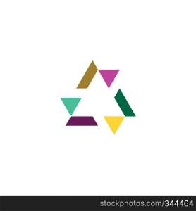 geometric triangle abstract colorful tech logo design 