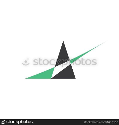 geometric triangle letter a logo vector