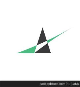 geometric triangle letter a logo vector