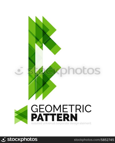 Geometric triangle mosaic pattern element isolated on white. Universal business identity element. Abstract background, online presentation website element, business identity or mobile app cover