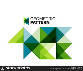 Geometric triangle mosaic pattern element isolated on white. Universal business identity element. Abstract background, online presentation website element, business identity or mobile app cover