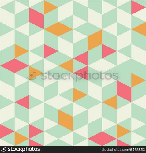 Geometric triangle seamless pattern with color mint, vector illustration