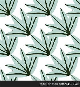 Geometric tropical leaves seamless pattern in scandinavian style. Contemporary tropic palm leaf doodle vector illustration.For fabric design, textile print, wrapping, cover.. Geometric tropical leaves seamless pattern in scandinavian style. Contemporary tropic palm leaf doodle vector illustration.