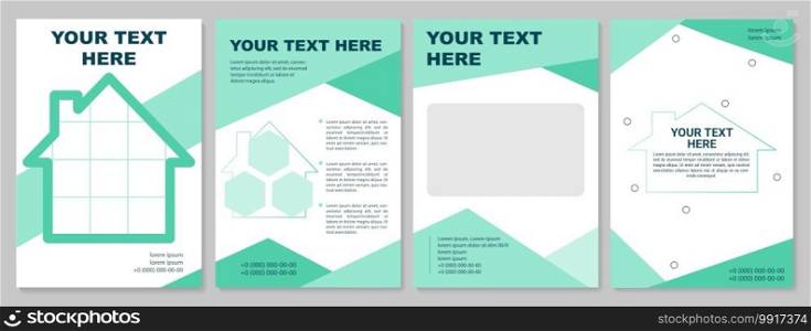 Geometric turquoise business brochure template. Corporate document. Flyer, booklet, leaflet print, cover design with text space. Vector layouts for magazines, annual reports, advertising posters. Geometric turquoise business brochure template