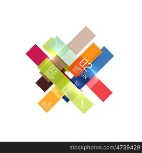Geometric vector abstract composition with text and options for workflow layout, diagram, number options or web design