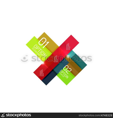 Geometric vector abstract composition with text and options for workflow layout, diagram, number options or web design