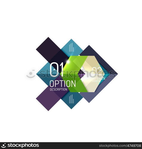 Geometric vector abstract composition with text and options for workflow layout, diagram, number options or web design