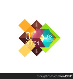 Geometric vector abstract composition with text and options for workflow layout, diagram, number options or web design