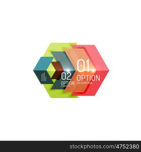 Geometric vector abstract composition with text and options for workflow layout, diagram, number options or web design