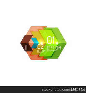 Geometric vector abstract composition with text and options for workflow layout, diagram, number options or web design