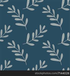 Geometric vintage branches leaf seamless pattern. Hand drawn leaves wallpaper. Printing, textile, fabric, fashion, interior, wrapping paper. Vector illustration. Geometric vintage branches leaf seamless pattern illustration