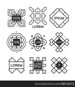 Geometric vintage label minimal design. Vector illustration