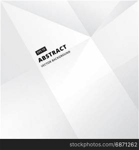 Geometric white & grey low polygon abstract background, Vector illustration design, copy space