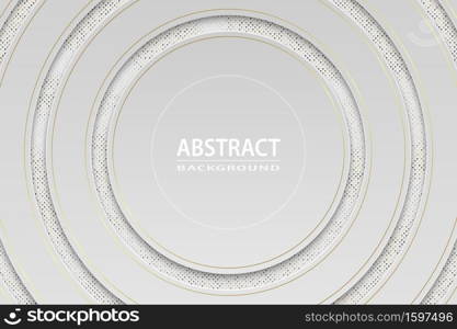 Geometric white luxury background with gold elements, paper concept design