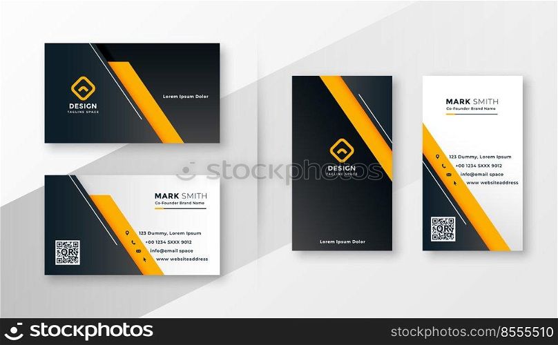 geometric yellow modern business card template design