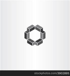 geometrical 3d hexagon icon design
