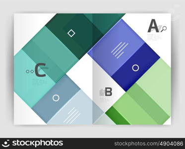 Geometrical brochure a4 business template, flyer abstract background with infographics abc options. Modern print template