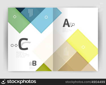 Geometrical brochure a4 business template, flyer abstract background with infographics abc options. Modern print template