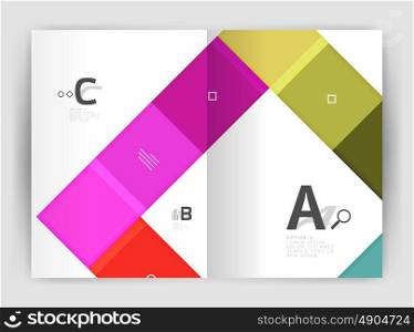 Geometrical brochure a4 business template, flyer abstract background with infographics abc options. Modern print template