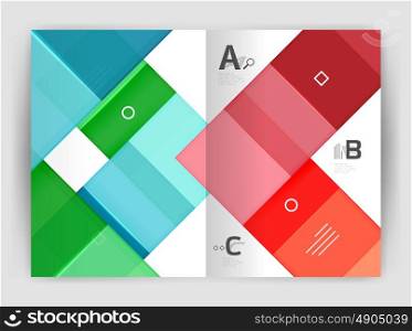 Geometrical brochure a4 business template, flyer abstract background with infographics abc options. Modern print template