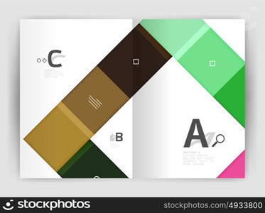 Geometrical brochure a4 business template. Geometrical brochure a4 business template, flyer abstract background with infographics abc options. Modern print template