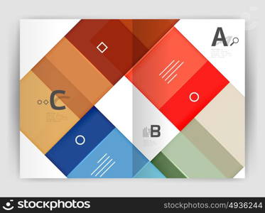 Geometrical brochure a4 business template. Geometrical brochure a4 business template, flyer abstract background with infographics abc options. Modern print template