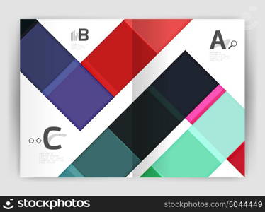 Geometrical brochure a4 business template. Geometrical brochure a4 business template, flyer abstract background with infographics abc options. Modern print template