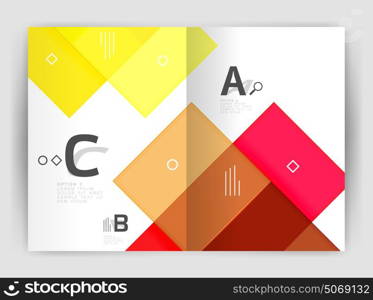 Geometrical brochure a4 business template. Geometrical brochure a4 business template, flyer abstract background with infographics abc options. Modern print template